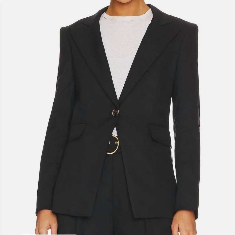 Veronica Beard Black Sedgwick Linen Blazer